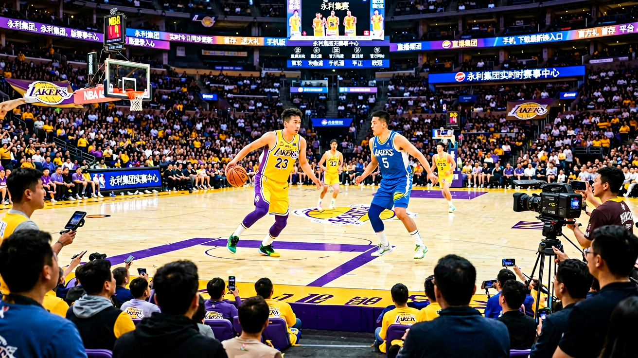 NBA常规赛湖人对阵勇士比赛现场